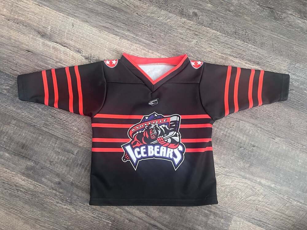 KI Knoxville Ice Bears Hockey Jersey Youth Black Red SPHL